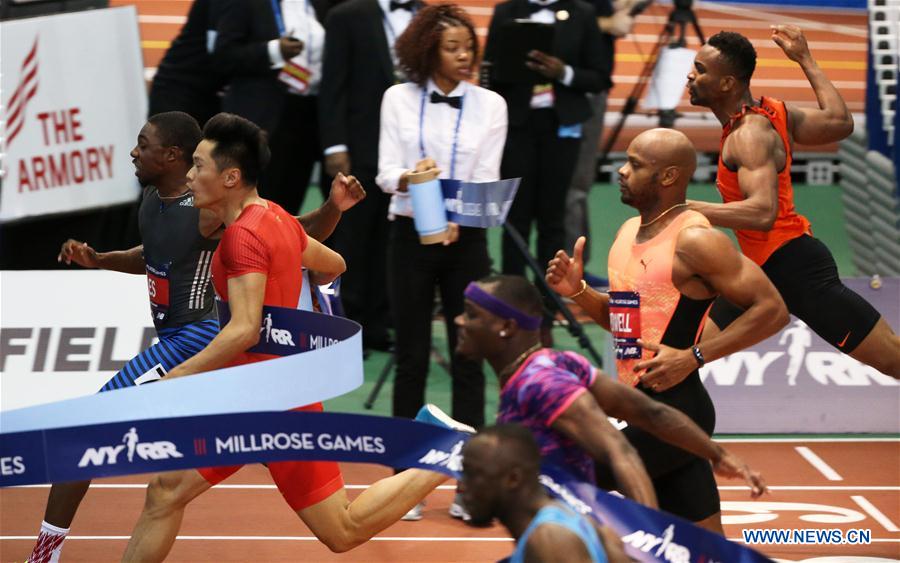 (SP)U.S.-NEW YORK-NYRR MILLROSE GAMES-MEN'S 60M-XIE ZHENYE