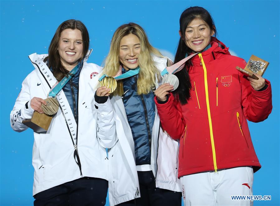 (SP)OLY-SOUTH KOREA-PYEONGCHANG-SNOWBOARD-LADIES' HALFPIPE-MEDAL CEREMONY