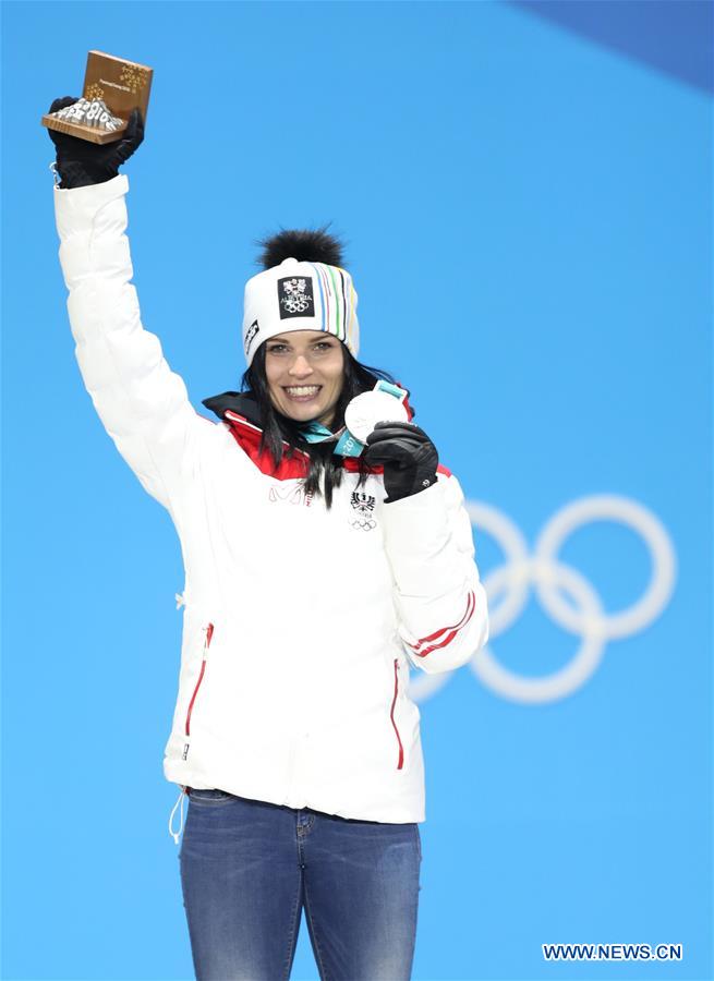 (SP)OLY-SOUTH KOREA-PYEONGCHANG-ALPINE SKIING-LADIES' SUPER-G-MEDAL CEREMONY