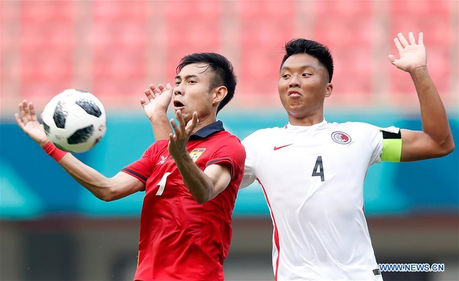 (SP)INDONESIA-BEKASI-ASIAN GAMES-MEN'S FOOTBALL-HONG KONG VS LAOS