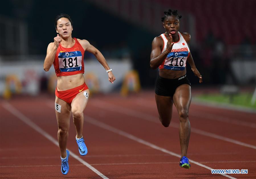 (SP)INDONESIA-JAKARTA-ASIAN GAMES-ATHLETICS-WOMEN'S 100M