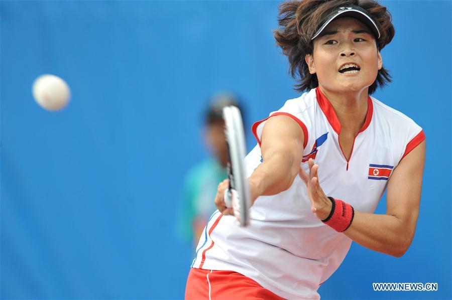 (SP)INDONESIA-PALEMBANG-ASIAN GAMES-WOMEN'S SINGLE SOFT TENNIS-QUATER FINAL