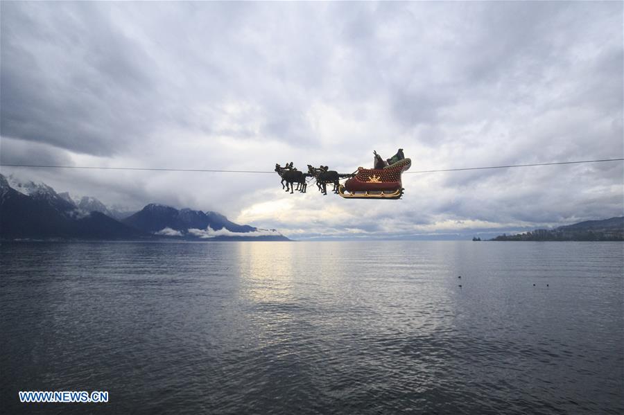 SWITZERLAND-MONTREUX-SANTA CLAUS-FLYING SLEIGH