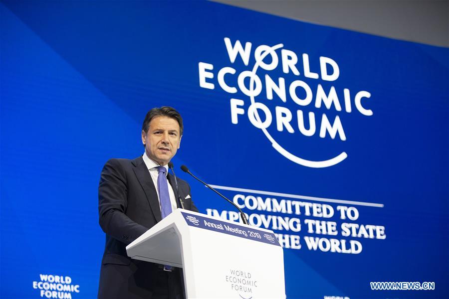 SWITZERLAND-DAVOS-WEF-ANNUAL MEETING-ITALY-CONTE