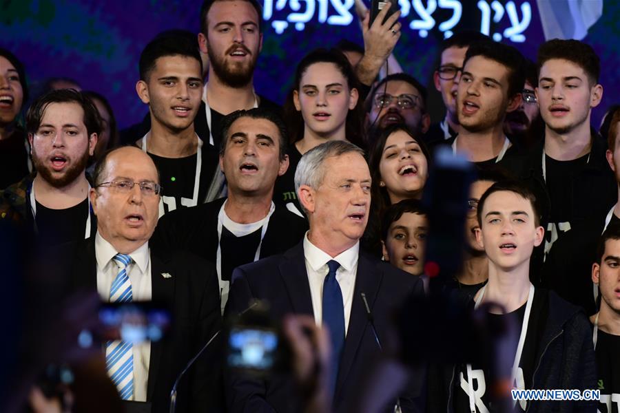 ISRAEL-TEL AVIV-ELECTORAL RALLY-BENNY GANTZ