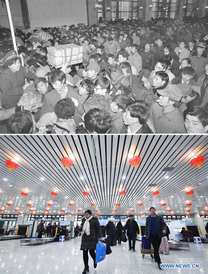 (MOMENTS FOREVER)CHINA-SPRING FESTIVAL-TRAINS-NOW AND THEN (CN)