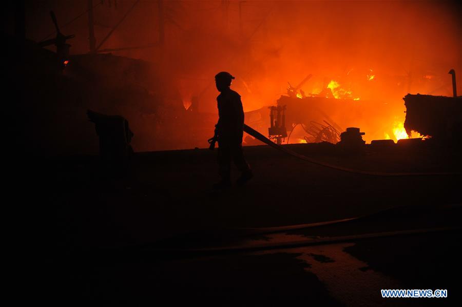 INDONESIA-JAKARTA-FISHING BOAT-FIRE