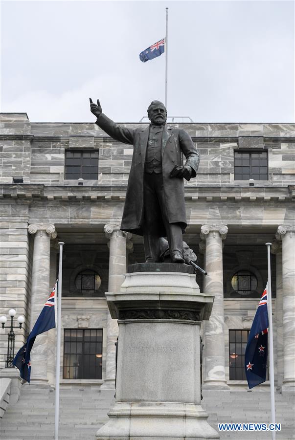 NEW ZEALAND-WELLINGTON-CHRISTCHURCH-ATTACKS-FLAG-HALF-MAST