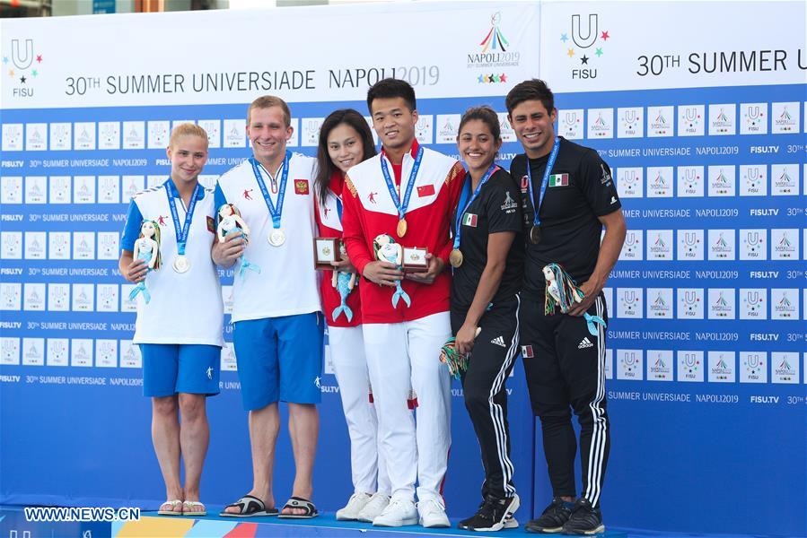 (SP)ITALY-NAPLES-SUMMER UNIVERSIADE-DIVING-3M SYNCHRO MIXED-FINAL