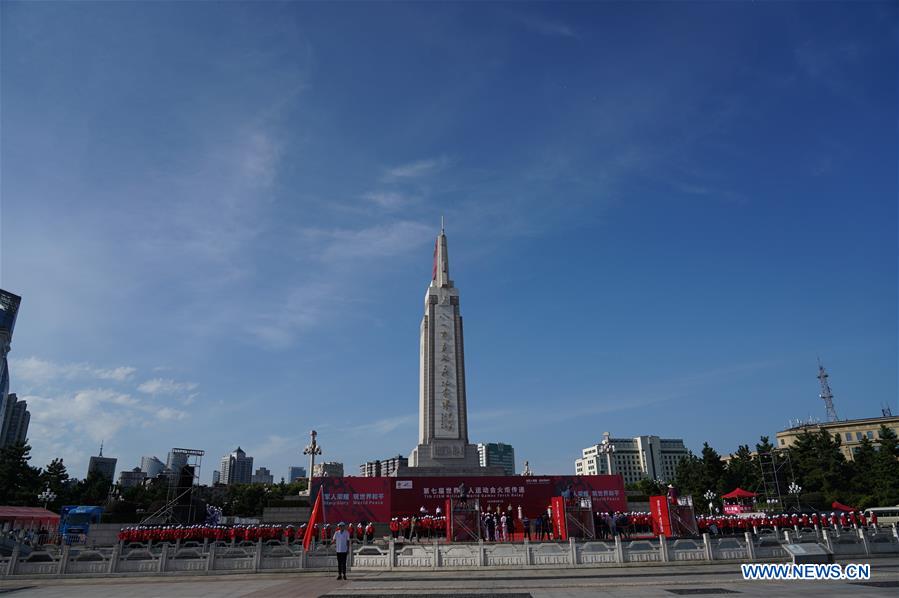 (SP)CHINA-NANCHANG-7TH MILITARY WORLD GAMES-FLAME LIGHTING CEREMONY AND TORCH RELAY