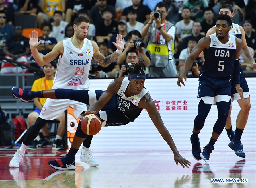 (SP)CHINA-DONGGUAN-BASKETBALL-FIBA WORLD CUP-CLASSIFICAITON GAMES 5-8-THE UNITED STATES VS SERBIA(CN)