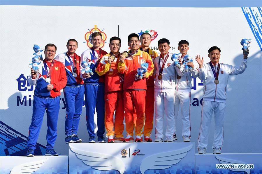 (SP)CHINA-WUHAN-7TH MILITARY WORLD GAMES-SHOOTING-MEN'S 25M MILITARY RAPID FIRE PISTOL-TEAM