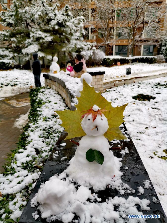 (BeijingCandid)CHINA-BEIJING-WINTER-SNOWMAN (CN)