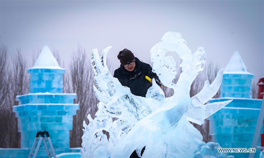 CHINA-HEILONGJIANG-ICE SCULPTURE-COMPETITION (CN)