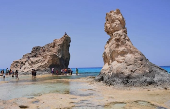 Scenery of Cleopatra's Rock in coast city of Marsa Matrouh, Egypt