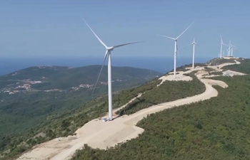 Aerial view of Montenegro's Mozura Wind Park